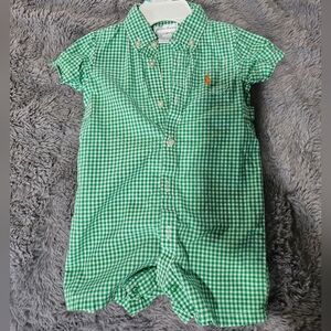 Polo by Ralph Lauren Green Checkered Kids Shirt